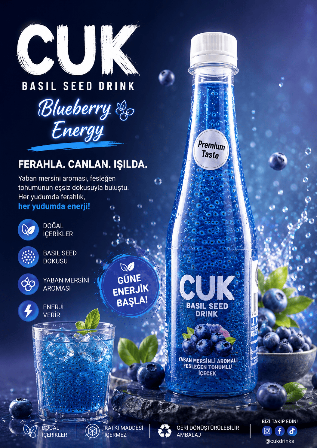 Cuk Basil Seed Drink Yaban, Fesleğen Tohumu