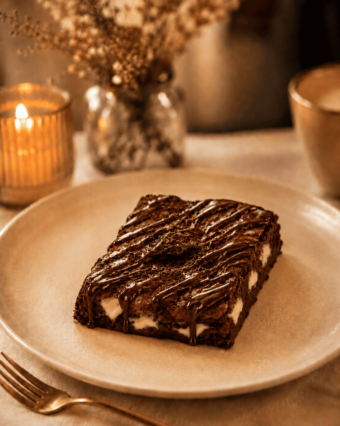 Vişneli Beyaz Çikolatalı Browni
